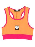 Dkny Kids t-shirt crop à patch logo - Orange