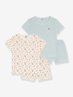 Set van 2 pyjama's van bedrukte katoen PETIT BATEAU wit