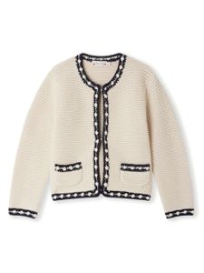 Bonpoint Fanette wool-cotton cardigan - Tons neutres