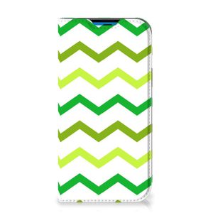 iPhone 14 Pro Hoesje met Magneet Zigzag Groen