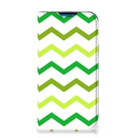 iPhone 14 Pro Hoesje met Magneet Zigzag Groen - thumbnail