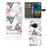 Nokia X10 | Nokia X20 Telefoonhoesje met Pasjes Flamingo Triangle - thumbnail