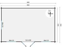 Blokhut - Tuinhuis Tane | 40 mm | vuren grijs geïmpregneerd
