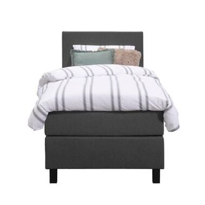 Boxspring Liv egaal - antraciet - 90x200 cm - vierkante poot - Leen Bakker