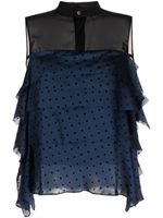 sacai Top met stippen - Zwart - thumbnail