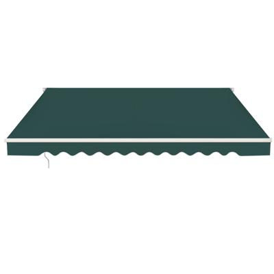 3 x 2,5m Intrekbare Terrasluifel Polyester Zonneschermluifel met Handmatige Slinger en Zwaar Aluminium Frame Verstelbare Schaduw