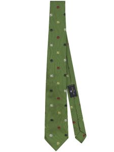 ETRO logo-jacquard silk tie - Vert