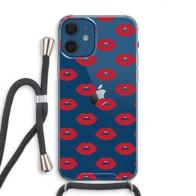 Lips: iPhone 12 Transparant Hoesje met koord