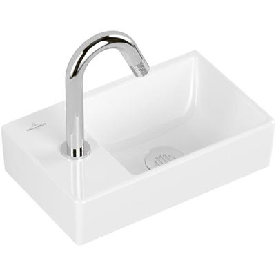 Villeroy & Boch Avento fonteinset - 36x22x11cm - kraangat links - chromen fonteinkraan - glans wit 4300s301