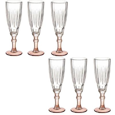 Vivalto Champagneglazen - Exotic Collection - 12x st - op brons voet - 170 ml - glazen