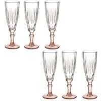 Vivalto Champagneglazen - Exotic Collection - 12x st - op brons voet - 170 ml - glazen