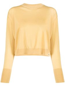 Herno pull en laine vierge à coupe crop - Jaune