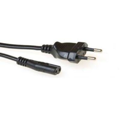ACT Netsnoer Euro male - C7 female zwart 1 m