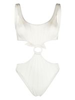 Noire Swimwear maillot de bain à découpes - Blanc