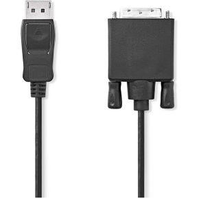 DisplayPort-Kabel | DisplayPort Male | DVI-D 24+1-Pins Male | 1080p | Vernikkeld | 1.00 m | Rond | P