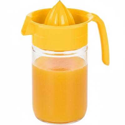 Sinaasappelpers/citruspers - Handmatig - geel- 660 ml - transparant glas - 19 x 10 cm