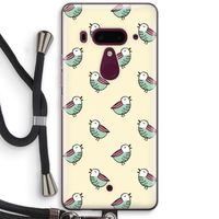 Vogeltjes: HTC U12+ Transparant Hoesje met koord Vogeltjes: HTC U12+ Transparant Hoesje met koord