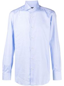 Barba chemise unie à boutonnière - Bleu