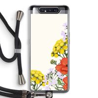Wilde bloemen: Samsung Galaxy A80 Transparant Hoesje met koord