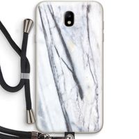 Gestreepte marmer: Samsung Galaxy J7 (2017) Transparant Hoesje met koord