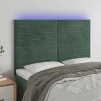 Hoofdbord LED 144x5x118/128 cm fluweel donkergroen