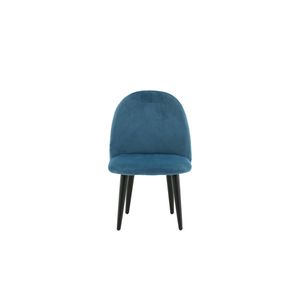 2 x Velvet eetkamerstoel aan kinderen velours blauw.