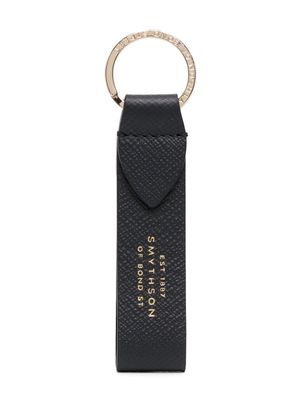 Smythson porte-clés à étiquette logo - Noir
