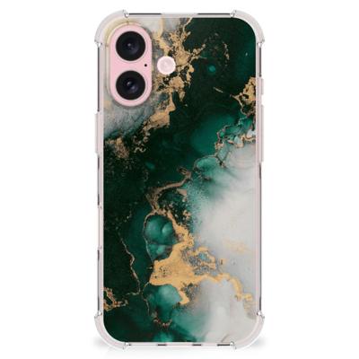 Anti-Shock Hoesje voor iPhone 16 Marmer Groen