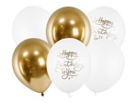 Ballonnen Set Chique Happy Birthday To You 30cm (6st)