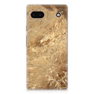 Google Pixel 6A | TPU | Siliconen hoesje | Marmer Creme