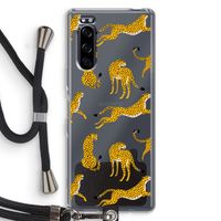 Luipaard: Sony Xperia 5 Transparant Hoesje met koord