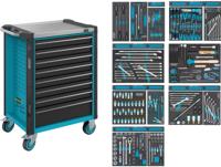 HAZET Gereedschapwagen - Assistent 179NX - assortiment 179NX-8/244 - 244-delig - Laden, ondiep: 7× 81 x 522 x 398 mm - Laden, diep: 1× 166 x 522 x 398