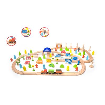 Classic World houten treinset, 110dlg.
