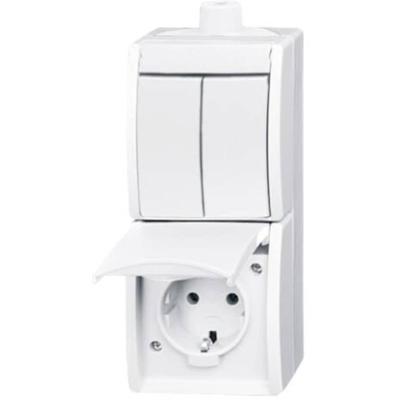 Busch-Jaeger 2CKA001684A0328 Wandcontactdoos met randaarde Inzetstuk Zuiver wit (RAL 9010), Wit 1 stuk(s)