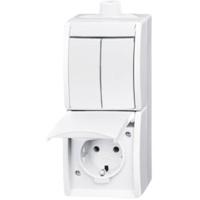 Busch-Jaeger 2CKA001684A0328 Wandcontactdoos met randaarde Inzetstuk Zuiver wit (RAL 9010), Wit 1 stuk(s)