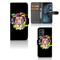 Motorola Moto G14 Leuk Hoesje Lion Color - thumbnail