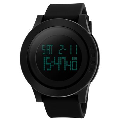 SKMEI 1142 multifunctionele mannen Outdoor sporten Noctilucent waterdicht silicagel digitaal horloge (zwart)