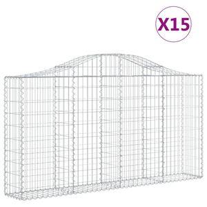 The Living Store Schanskorf - Gabion Muur 200x30x100/120cm - Duurzaam Gegalvaniseerd IJzer