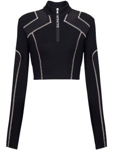 Balmain haut crop à logo imprimé - Noir