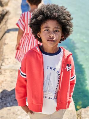 Sweater voor jongens met geplaatst motief rood Sweater voor jongens met geplaatst motief rood