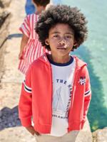 Sweater voor jongens met geplaatst motief rood