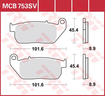 TRW Remblokken, en remschoenen voor de moto, MCB753SV Sinter street