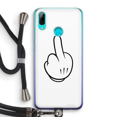 Middle finger white: Huawei P Smart (2019) Transparant Hoesje met koord