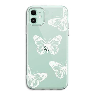 White butterfly: iPhone 11 Transparant Hoesje
