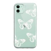 White butterfly: iPhone 11 Transparant Hoesje