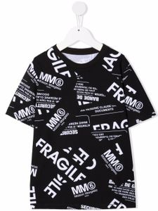 MM6 Maison Margiela Kids t-shirt à imprimé Fragile - Noir