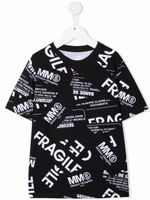 MM6 Maison Margiela Kids t-shirt à imprimé Fragile - Noir