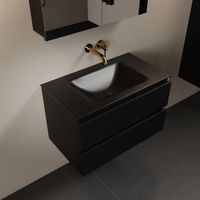 MONDIAZ AIVY 80cm badmeubel Urban, wastafel Urban solid surface midden zonder kraangat met spiegelkast (AI-351171URBAN-NO - AI-M80URMI - AI-C80URMI) - thumbnail