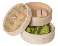 Sareva Stoommandje / Dim Sum mandje / serveermandje - Bamboe - 2-laags - ø 25 cm