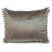 Fluwelen Kussen Pom Pom Taupe (45 x 35 cm) - thumbnail